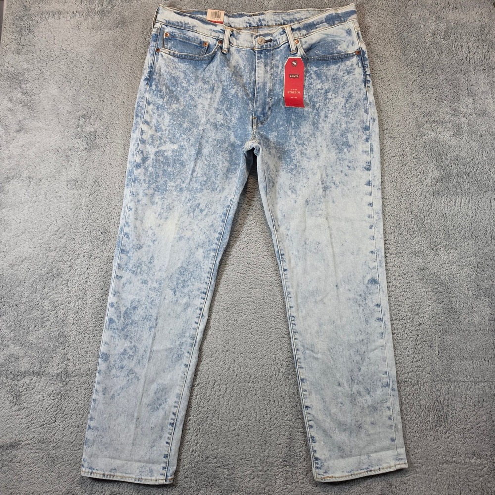 Levis 541 Jeans Mens 36x32 Blue Acid Wash Athletic Fit Stretch Tapered Denim NWT